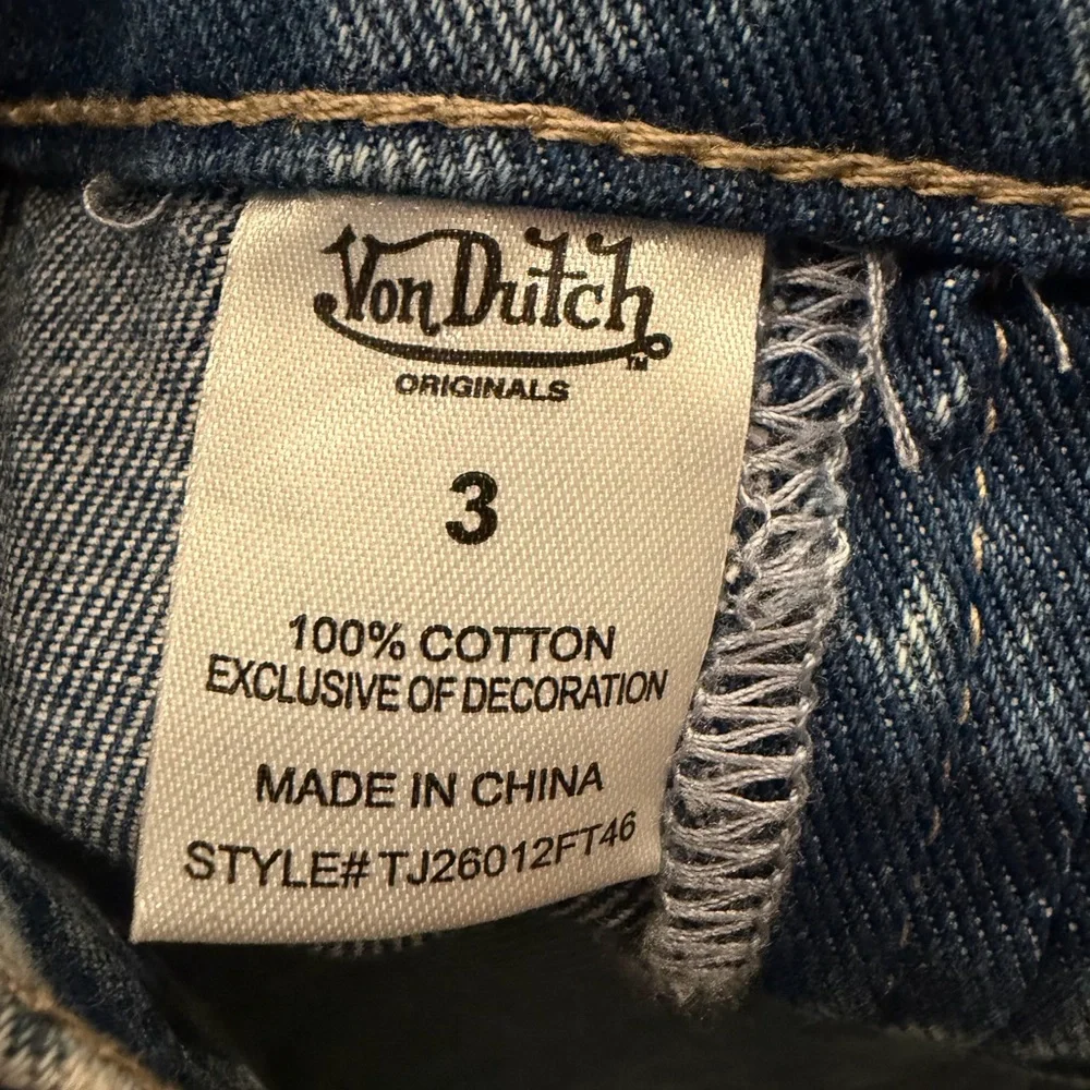 Von Dutch Women's Wide Leg Tie Front Denim Jeans  size 3 (27 x 31 ) - Picture 5 of 11